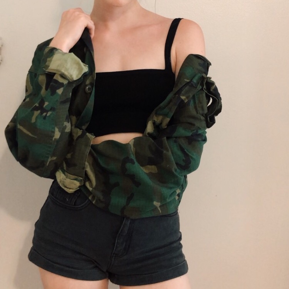 Cropped Vintage Army Jacket